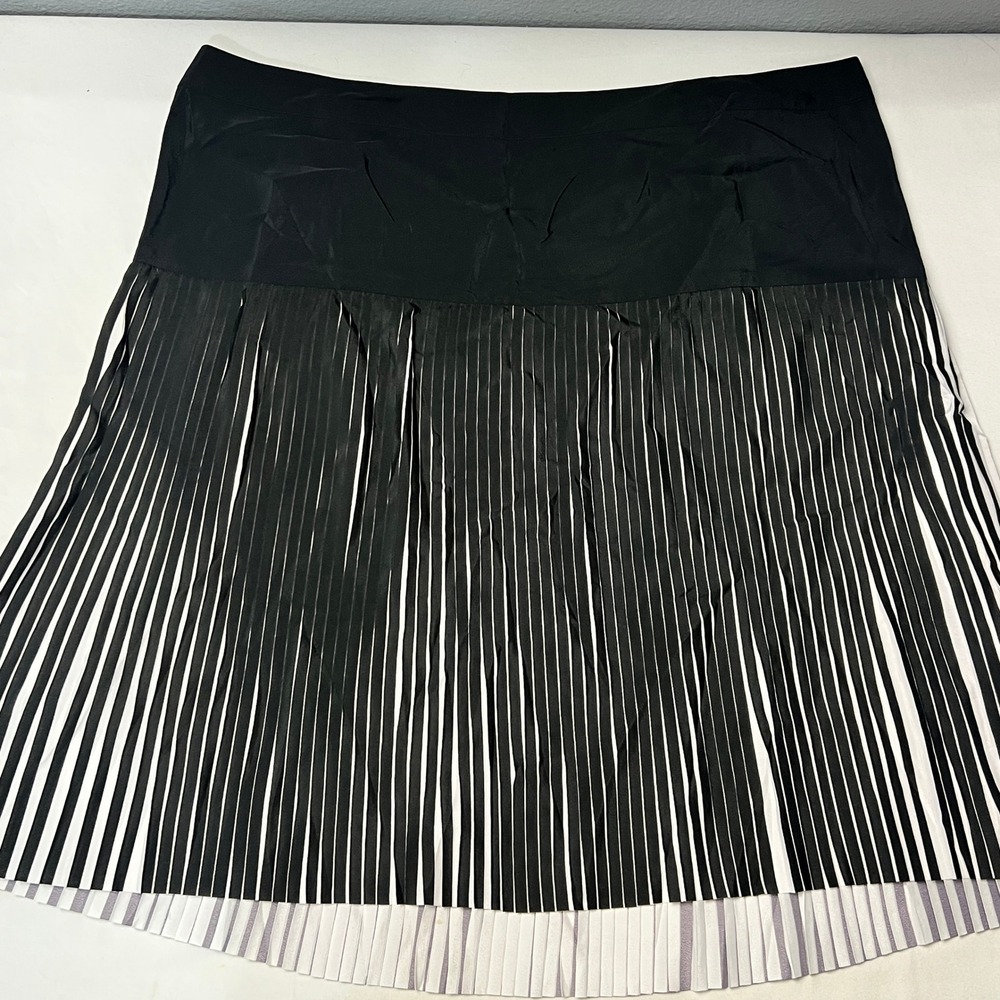 Lane Bryant Skirt Plus Sz 20‎ Black White Accordion Striped Pleated Career Party
